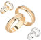 Ardeo Aurum Trauringe Damenring und Herrenring aus 375 Gold Weißgold mit 0,02 ct Diamant Brillant hochglanzpoliert-matt Eheringe Paarpreis