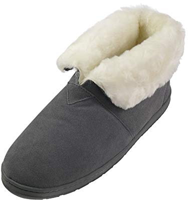 Harrys-Collection Damen Herren Boots aus feinstes Merino Lammfell in 2 Farben, Farben:dunkelgrau, Schuhgröße:39