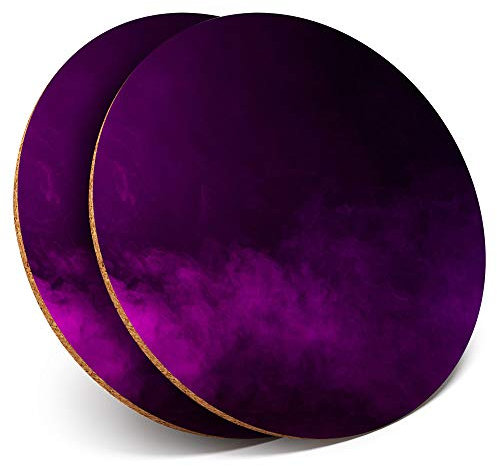 Destination Vinyl ltd Lot de 2 Dessous de Verre Ronds Brillants Violet