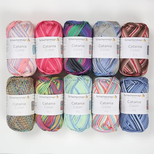 10 Knäul Schachenmayr Catania Color, 100% Baumwolle, 10x50g = 500g mit je 125m Lauflänge