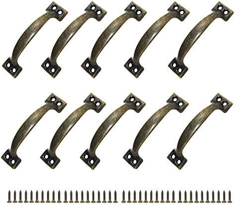 JINXM 10 x Rustic Zinc Alloy Door Knob Handles for Kitchen Barn Doors Garden Shed (120mm)