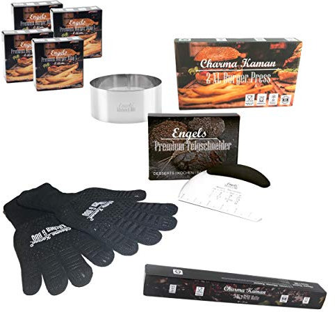 Charma Kaman das Beste Premium Burger Set/Dessertringe 1 Set (4L Burger Maker Set, Edelstahl)