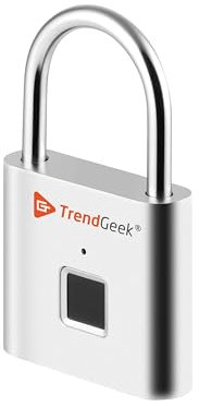TrendGeek Candado De Huella Dactilar de Seguridad Inteligente Sin Ilave Cerradura De gimnasio De Huella Dactilar Antirrobo Candado Portátil Recargable por USB Para La Puerta TG-131