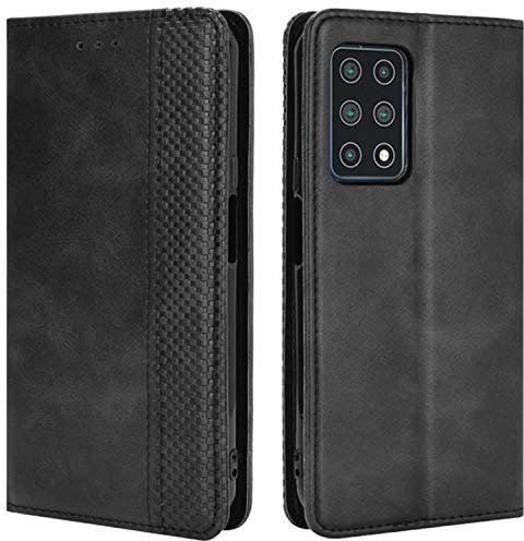 HualuBro Handyhülle für CUBOT X30 Hülle, Retro Leder Stoßfest Klapphülle Schutzhülle Handytasche LederHülle Flip Case Cover für CUBOT X30 Tasche, Schwarz