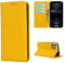 Copmob Phone Case iPhone 12/12 Pro,Flip Genuine Leather Wallet Case,[4 Slots][Magnetic closure][With Lanyard],Protective Cover Case for iPhone 12/12 Pro - Yellow