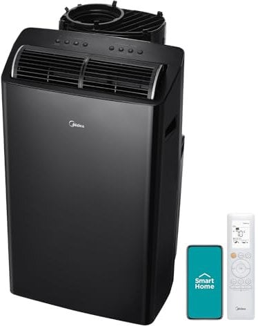 Midea Duo 14,000 BTU (12,000 BTU SACC) High Efficiency Inverter, Ultra Quiet Portable Air Conditioner, Cools up to 550 Sq. Ft., Works with Alexa/Google Assistant, Includes Remote Control & Window Kit