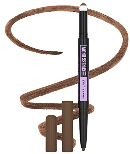 Maybelline New York Express 2 en 1 Lápiz y Polvo para cejas, color marrón medio