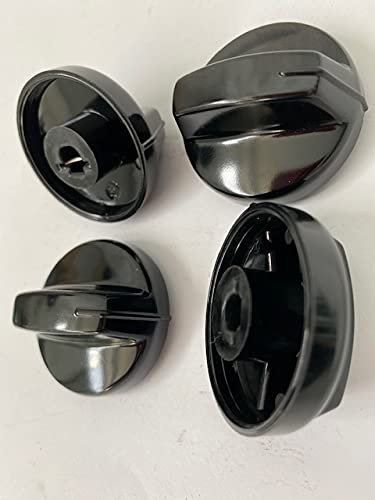 COMPATIBILI CON Ignis Whirlpool Bauknecht - Kit 4 manopole in plastica nere 481941129253 per cucina piano cottura a gas - MN 1271/KIT