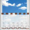 Bistrogardine (Coffee) mit Schlaufenaufhängung (45 x 120 cm), transparente Uni Scheibengardine, Vorhang, Kurzgardine, Voile Gardine