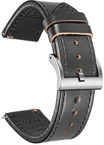 Pulseras 20mm, correa cuero Horween Vintage, recambio rápido para relojes tradicionales o inteligentes, hombre o mujer