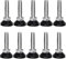 Ericrise 10 Pcs Pied de Nivellement pour Meubles, Vis Réglage Meuble Ajustable Mobilier Filetage M10 x 38 mm Vérin Outil Réglable Table Lit Placard, Noir, Argent