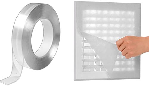 ALMAK Filtres d'aération avec Ruban adhésif Double Face, Filtre de climatiseur de 6,56 x 3,28 Pieds pour registres et grilles d'admission HVAC, AC et Chauffage