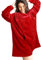 sunyana Adult Wearable Blanket Hoodie Sweatshirt Super Warm und Bequem Gefütterter Flanell Hoodie Gefütterte Flanelldecke mit Ärmeln und großen Taschen (Weinrot)