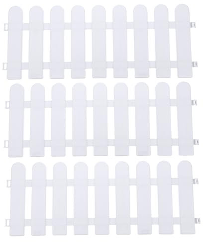 Operitacx Gartenzaunpanel Randeinfassung Für Den Garten 5Pcs Weißer Streikpostenzaun Grenze Kunststoff Weiße Kanten Garten Streikposten Zaun Vinyl Eckpapierpanel Landschaftsrand