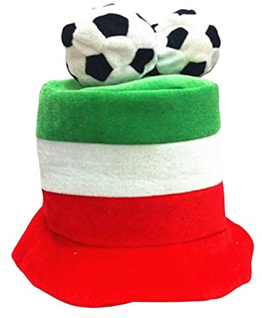 YuanDiann Fußball Hüt Flanell Fußball Fancy Dress Party Kostüme Hut für Wm Fasching Karneval Fußballveranstaltungen und Mottopartys Italien