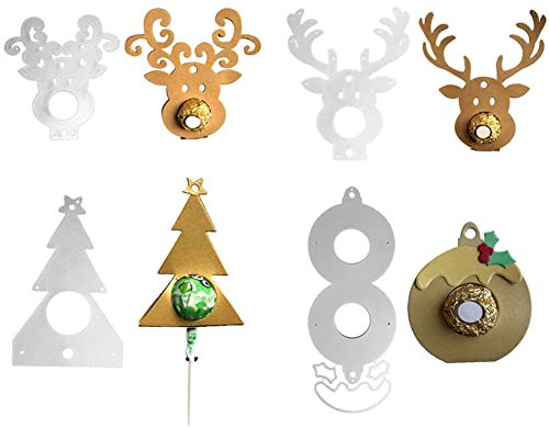 LICHENGTAI Stanzschablone Schokolade DIY Weihnachten Elch Metall Stanzformen Schablone Winter Prägeschablone Stanzbögen für Karten Scrapbooking