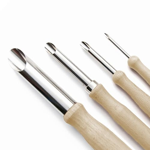 Keramik Locher Lochschneider, Log Griff Edelstahl Ergonomisches Design Skulptur Lochschneider für Keramik für Gummi für Ton