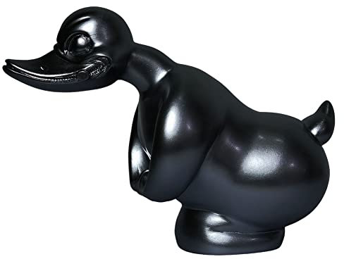 Evvmnaks Angry Duck -KüHlerfigur -Fronthauben-Aufkleber -Armaturenbrett-Dekor Ente DekorationszubehöR, Schwarz
