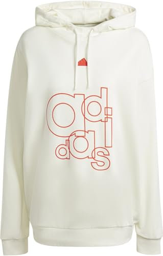 adidas Damen French Terry Print Hoodie, Off White, S