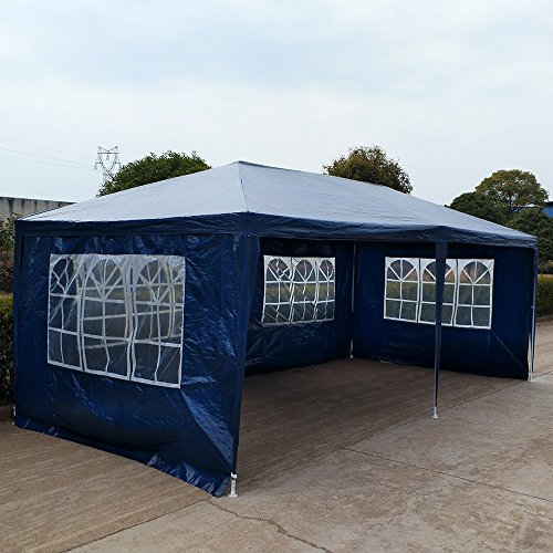 Panana 3 x 6m Outdoor PE Garden Gazebo Marquee Canopy Party Tent (3X6M, Blue)