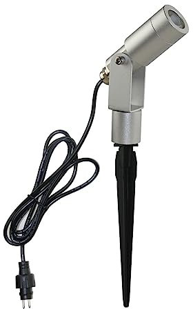 VBLED® 3W LED Strahler Flavius Silber 3000K 12V AC/DC mit Erdspieß | Außenlampe zur Beleuchtung von Garten, Terrasse, Pflanzen, Wegen, Teich | IP67, 1,5 m Kabel mit Stecker, Aluminium…