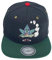 Outfitfabrik Snapback Cap Joint Hanfblatt in schwarz mit 2D-Stick, Unterseite des grünen Schirms ist rot, für Herren und Damen, One Size, verstellbar