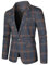 UnoSheng Blazer de loisirs Coupe droite – Veste sportive pour homme Veste de costume décontractée à carreaux Veste de costume moderne Loisirs Veste légère demi-saison à manches longues Blazer