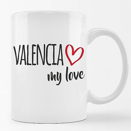 Huuraa Kaffeetasse Valencia my love Geschenk Tasse Weiß 330ml Valencia Geschenkidee