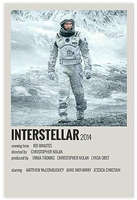 TONFON 2014 Interstellar Filmplakat auf Leinwand, Poster, Wandkunst, Dekor, Bild, Gemälde für Wohnzimmer, Schlafzimmer, Dekoration, ungerahmt, 20 x 30 cm