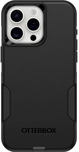 OtterBox iPhone 15 Pro MAX (Only) Commuter Series Case - BLACK, slim & tough, pocket-friendly, with port protection