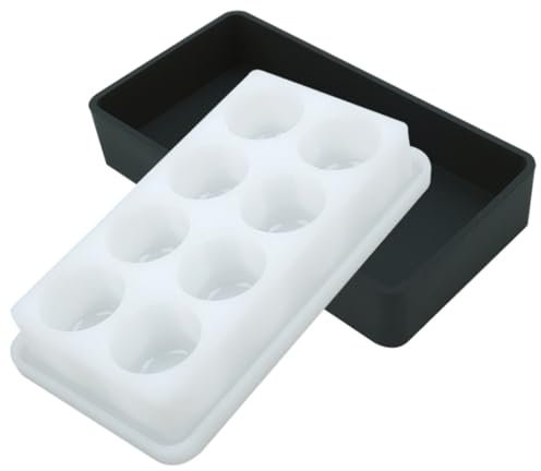 EXCEART 1 Ensemble De Palette en Silicone avec Couvercle Boîte De Mélange De Couleurs Boîte De Rangement en Résine À 8 Grilles Bols De Mélange Artisanaux en Résine Époxy Palette De