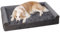 KSIIA Orthopädisches Hundebett Kleine Hunde, 75x47x16cm, Hundesofa Bezug abnehmbar waschbar, Hundecouch mit DREI erhöhte Ränder, rutschfeste Unterseite, Noppenschaumstoff Hundekorb, Grau