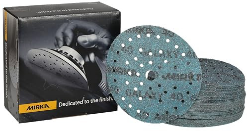 Mirka Galaxy Multifit Papier abrasif de qualité supérieure pour résine époxy, bois, métal - Grain 40, 150 mm - Technologie anti-encrassement et auto-affûtage - Idéal pour ponceuses électriques