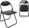 Meown Folding Chair Padded Paris Faux Leather Chair - Easy to Fold and Store - Comfortable, Durable & Space-Saving Design For Home Office Or Dining (1, BLACK)