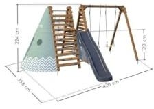 Soulet Aire de Jeux en Bois avec Toboggan et Mur d'escalade Apollon