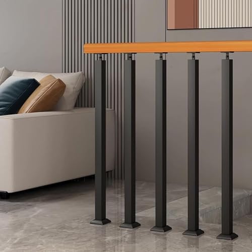 Poteau De Balustres D'escalier Noir Garde-Corps Pour Escalier Intérieur Et Extérieur,Poteau De Rampe D'escalier,Colonne De Rampe En Fer Forgé,pour Balustrade, Balcon, Terrasse, Esc(Size:A 90cm/35.4in)