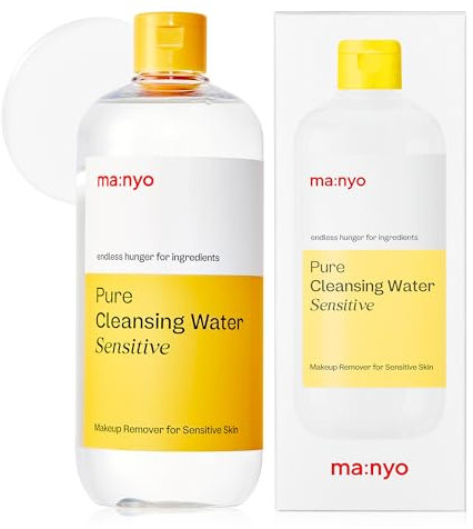 ma:nyo Pure Cleansing Water Sensitive (16.9 fl oz/500ml) - Triple+ Micellar Technology, Makeup Removal Cleanser, Gentle Face Cleanser for all skin types, Cleanses and Hydrates Skin