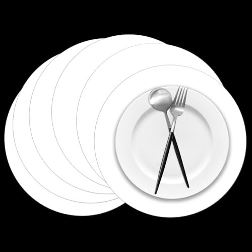 50 Stück weiße Papier-Tischsets, weiß, rund, Einweg-Tischsets, dekorative Platzsets für Hochzeit, Brautparty, schwarz, Geburtstagsparty, Esszimmerdekoration