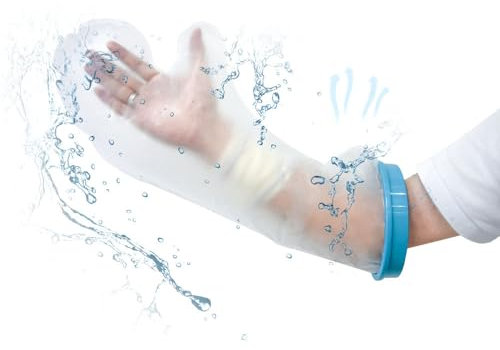 Anseom Gipsschutz Wasserdichter Arm, Wiederverwendbar Gipsschutz Wasserdicht für Dusche Erwachsene Verbandschutz Duschschutz Arm Gips Duschhülle für Hand Ellbogen und Handgelenk 65cm