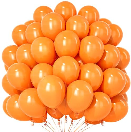 Teselife Ballons Orange Mat 100 Pièces 12 Pouces En Latex Pour Femmes Filles Anniversaire Mariage Fiançailles Baby Shower Halloween Remise Diplôme Décorations Fête
