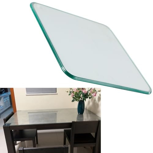 Dessus De Table Rectangle/Carré en Verre Trempé, Plateau De Table en Verre, Fond en Verre avec 8mm De Verre De Sécurité Trempé, avec 6 Tapis Antidérapants, pour Table Basse(30x30cm)