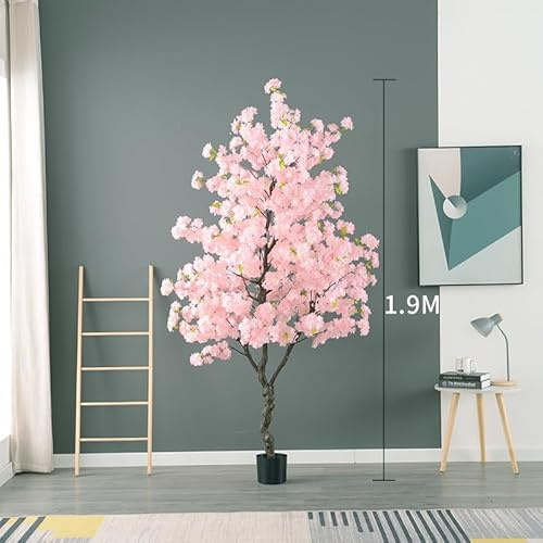 Weeping Cherry Tree Artificial Decor - Channel the Elegance of a Traditional Japanese Garden with Our Lifelike Weeping Cherry Tree, Making a Dramatic Statement Piece in Any Setting(Pale Pink,1.9m)