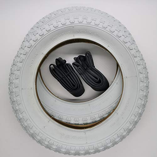 Duro 2X Reifen 12 Zoll Weiß + AV-Schlauch | 12 1/2 x 2 1/4 | 62-203 Decke Mantel Kinderwagen Fahrrad Buggy Roller Anhänger Weiss White Schrader Autoventil