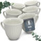 Steingut Kaffeetassen 6 Personen Hygge TESTSIEGER, Traumhaftes Skandinavisches Steingut Tassen Set, Stylisches Tee- und Kaffeebecher Set, Pure Living in Beige