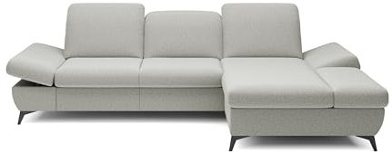 KEF-MEBLE Harry Ecksofa Links - Komfortables Sofa mit Schlaffunktion, Bettkasten und verstellbaren Kopfstützen – Günstiges Sofa für kleine Räume, Sofa mit Wellenfeder und PUR-Schaum - 284x97x166cm