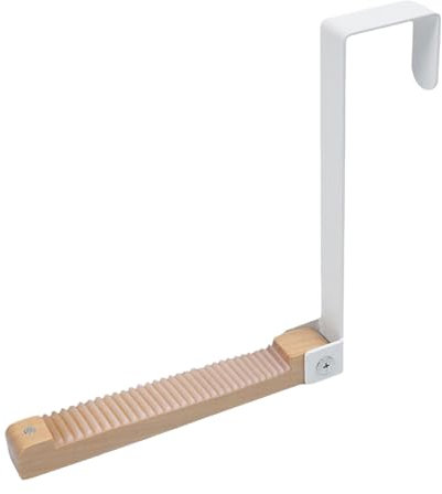 Türgarderobe klappbar, Türhaken Kleiderhaken Innentürhaken Ohne Bohren, Türhaken Klapphaken, Türhänger, Faltbare Türhaken Innenseite Metall & Holz für 4.5 cm Türfalz Tasche Kleidung (White, 16x15.5cm)