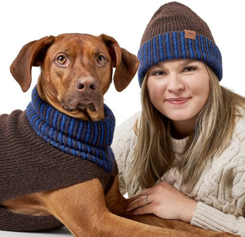 Hundepullover Odense mit Mütze (Set) Farbe braun/blau, Größe 65