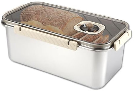 Boîte à Pain en Acier Inoxydable,5800ml Boite a Pain Inox, Contenant en Acier Inoxydable, Boîte à Pain Hermétique, Huche a Pain avec Couvercle pour Pain, Toast, Bagel, Beignet et Biscuits Faits Maison