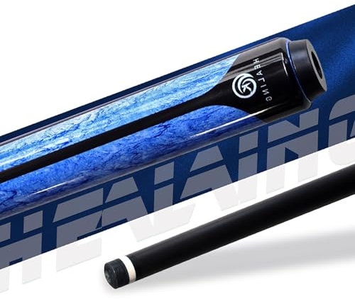 KHEALING Billardqueue aus Kohlefaser, 11,8 mm Kopf, 496 - 499 g (ohne gewichtete Schrauben), Billard, 1/2 handgefertigt, gerade, geeignet für Ballspiele/Black Eight, Neun-Ball
