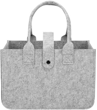 Filztasche Groß 20L, Filztaschen Shopper, Einkaufstasche Groß, Faltbar Tragetasche Filzbeutel, Filz Einkaufskorb, Spielzeugtasche für Einkaufen Ausgehen Aufbewahrung Kleiderkorb(30 x 20 x 18 cm)